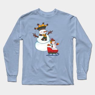 Snowman and Snowchild Long Sleeve T-Shirt